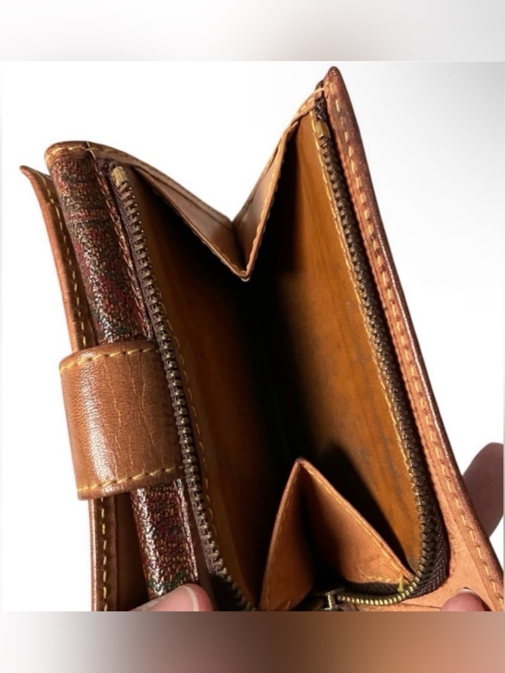 ETRO 1994 Milano Paisley Accordion Tobacco Leather Collector Wallet - Picture 8 of 12